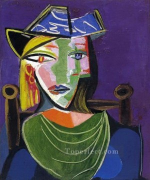 Pablo Picasso Painting - Retrato Mujer con boina 3 1937 cubismo Pablo Picasso